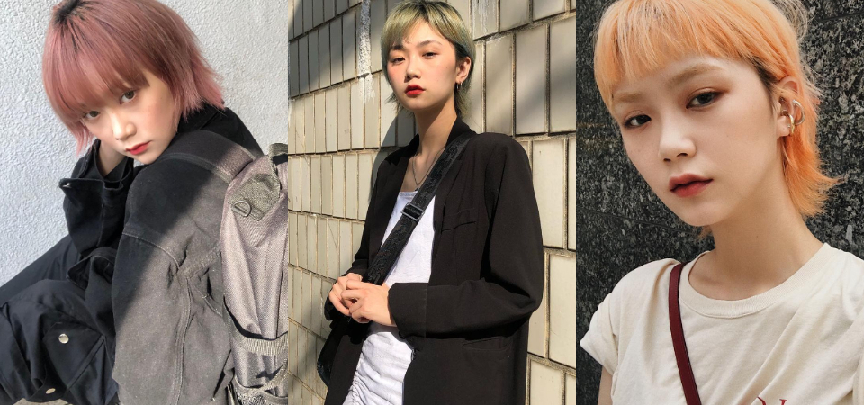 行走的髮色圖鑑！韓國模特 Cherry「特殊髮色」全攻略：亮橘色是 2021 大勢，灰霧冷色系仙氣滿分！