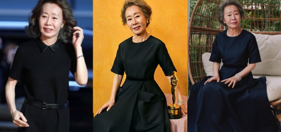 首位拿下奧斯卡的韓籍演員！「尹汝貞」出道 55 年歷年紅毯造型回顧，獨愛黑白、招牌捲髮從未變過！