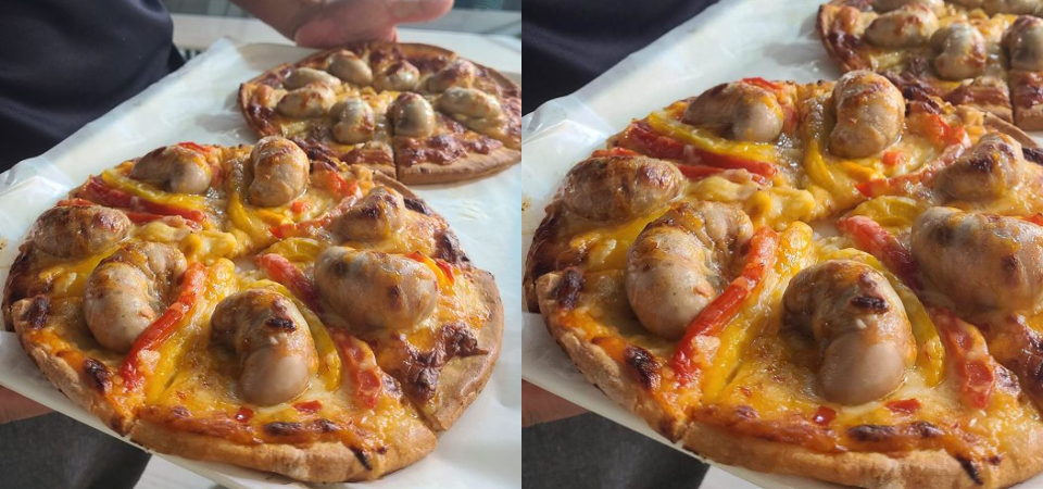 豬血糕香菜  pizza 被踢館？「火雞雞佛 pizza」超猛視覺衝擊嚇壞網友，這個口味你可以？