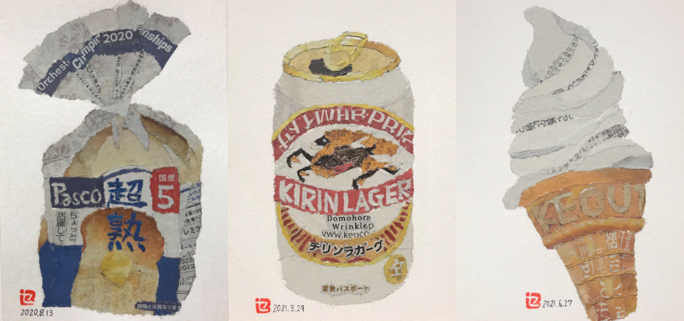 92 歲文藝阿嬤用舊報紙做出「撕紙拼貼創作」爆紅還出書，吐司、啤酒、冰淇淋都活靈活現！