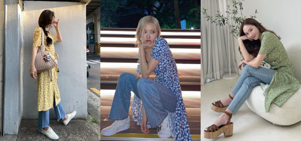 「碎花洋裝」的秋季穿搭靈感，Blackpink Rosé、Jessica 用這些單品搭配碎花裙，穿出率性甜美