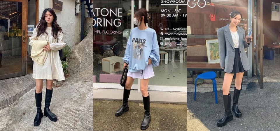 女大生、小資女必學「長筒靴」穿搭公式，風衣、西裝外套都好搭，穿出初秋的酷甜魅力！