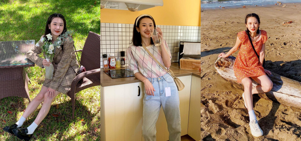 美式復古穿搭範本，YouTuber「4m8er」玩轉顏色穿出酷甜感，女大生、小資女追起！