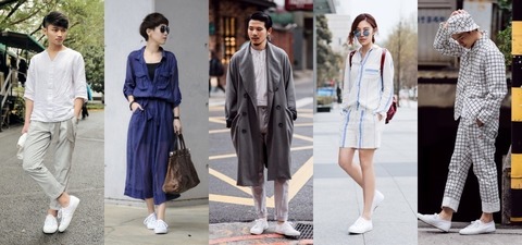 一雙 Superga 白鞋如何搭出「單色質感休閒」? 請看五位搭配達人的強力示範！
