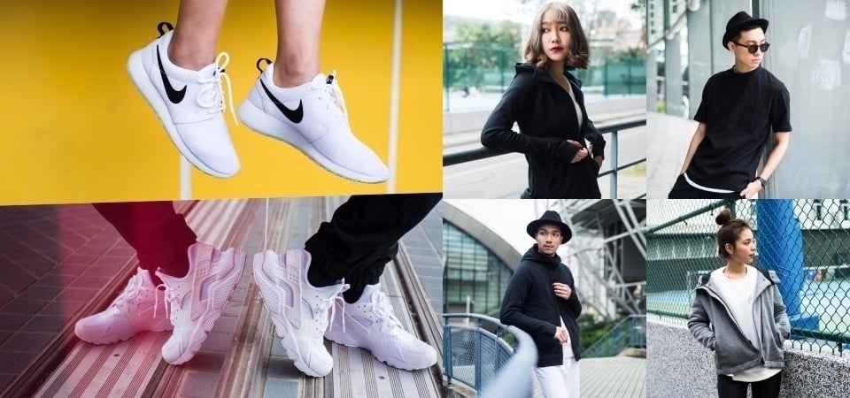 四位網路人氣穿搭達人示範黑白潮流！讓經典NIKE兩大鞋履Roshe One和武士鞋，完美搭配 Tech Pack服飾