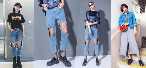 漁網襪熱潮不減，女孩們的夏季層次就靠它！