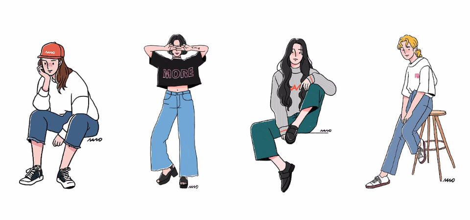 韓系簡約怎麼搭？韓國插畫家 @ ari.nunnunano 直接畫給你看，明天就這樣穿吧！