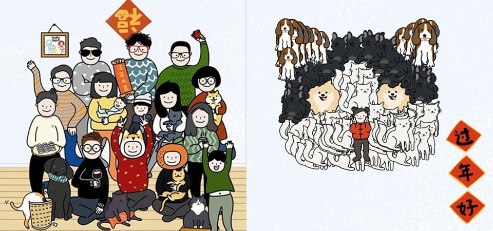 自己的家人自己畫！今年最洗版的新年團圓照，就是這款手繪全家福