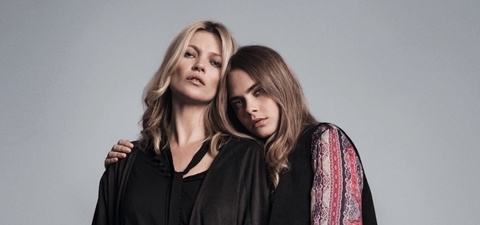 酷女代表 凱特‧摩斯(Kate Moss) 與卡拉‧達拉芬妮(Cara Delevingne) 一同現影