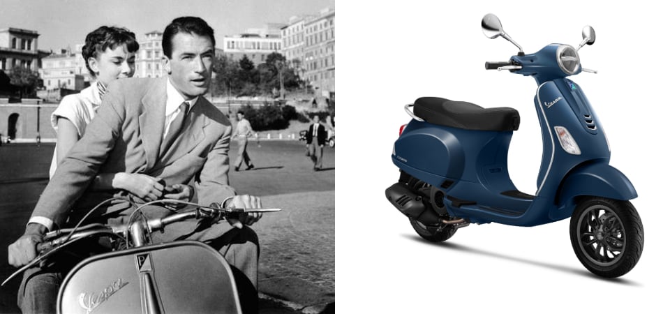我也想當奧黛莉赫本！原來羅馬假期中出現的車是「Vespa」，今年最新車款一樣保留復古風情！