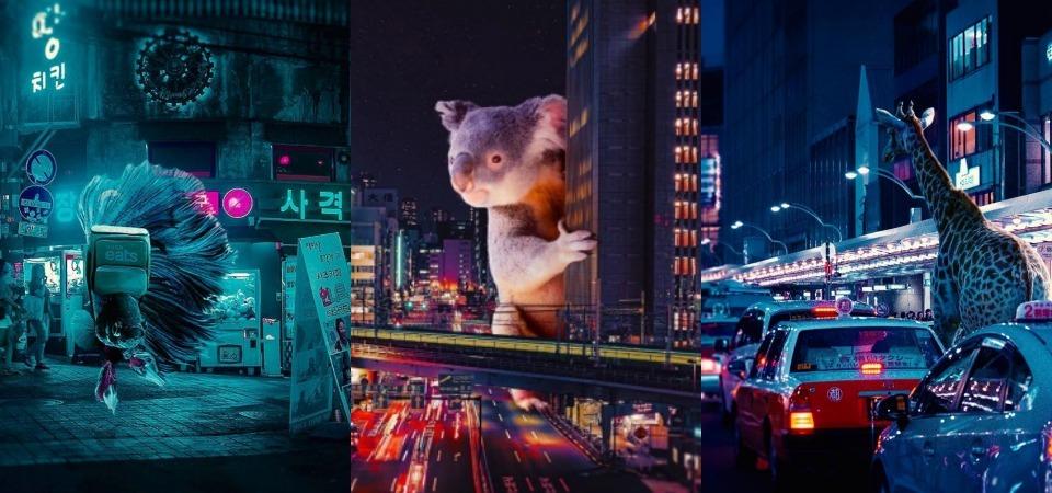 野生動物穿梭在都市叢林裡？！讓哥斯大黎加的視覺藝術家，帶你進入奇幻、超現實的城市街景裡！