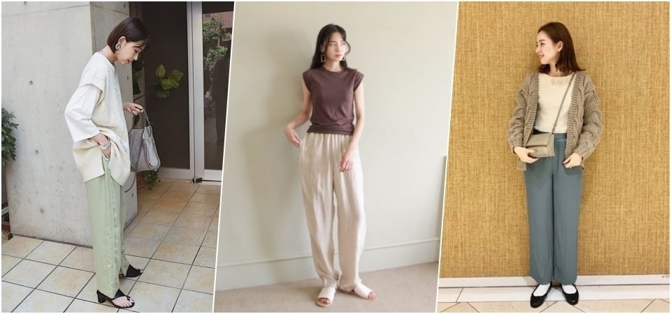 日本女子都在穿「緞面感長褲」！以3種穿搭方式連結不一樣的秋季時髦！