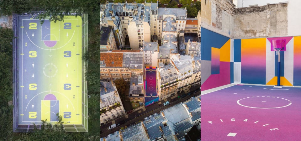 不會打球都想去！The Pigalle Duperré 籃球場的第五次改造，夢幻又繽紛色塊讓你捨不得踩上去！