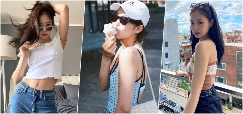 坦胸露背不等於性感，BLACKPLINK 成員 Jennie 的「微辣穿搭」技巧，讓你流露神秘唯美氣息