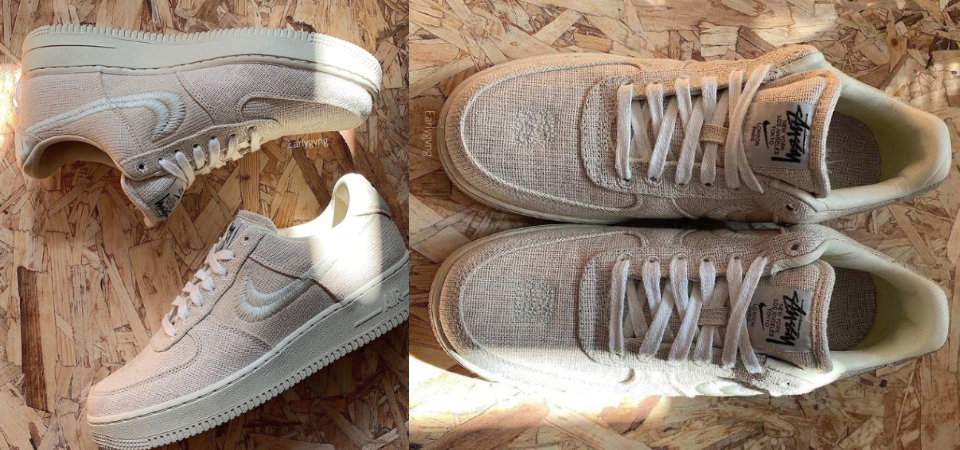 Stussy x Nike 再度跨界聯名，由大麻編織的 Air Force 1「Fossil Stone」，加州風情展露無遺！