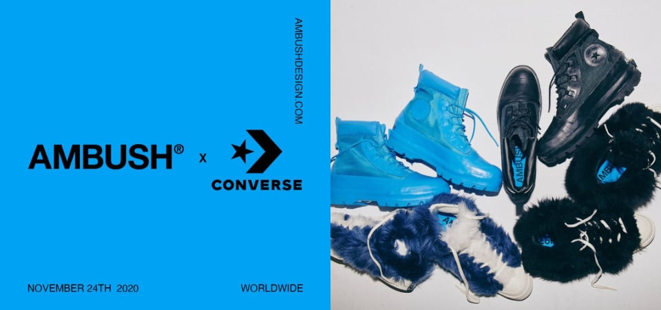 這雙上腳會帥到發抖欸！AMBUSH x Converse 最新聯名鞋款即將上市，膠底、絨毛設計讓鞋迷暴動！