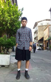 plaid shirt &  culottes 