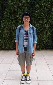 熱到只能穿短褲= =