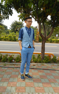 時尚穿搭：藍。