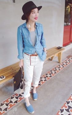 秋天清爽丹寧X丹寧casual look