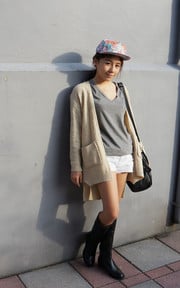 俏皮混搭長靴look