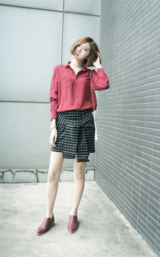 miniskirt in check print
