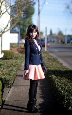Navy and Peach