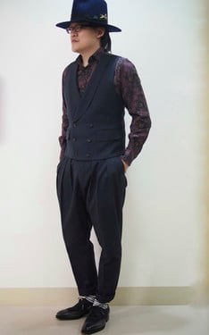 藍色寬簷紳士帽2