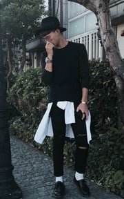 Black and white