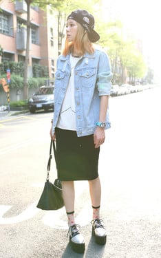 Why not denim x pencil skirt??