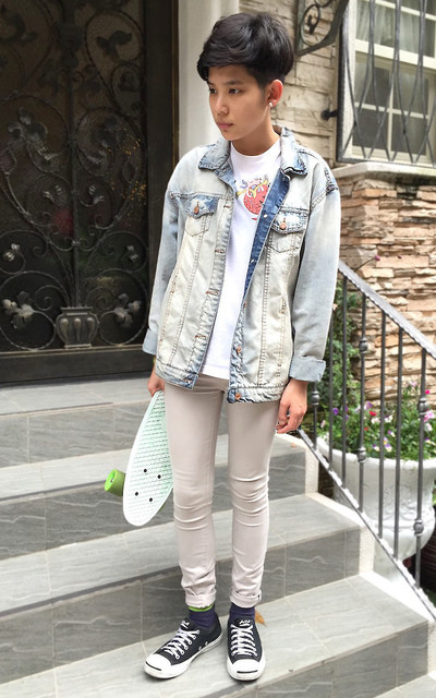 ▲ ‪#‎green‬ ‪#white #high #rise #skinny #jeans #old #vintage 。▲