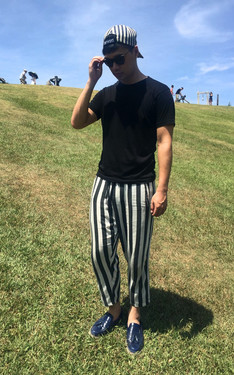 條紋牛仔棒球帽