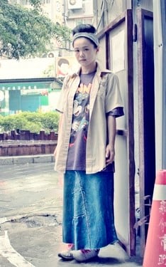 古著老藍哥牛仔長裙