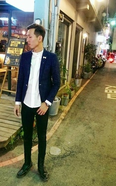 西裝馬汀混搭