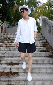 navy & white