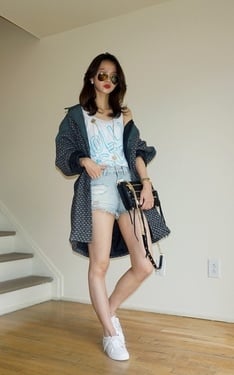 Pre-Fall Style: leather X tweed Oversized Jacket