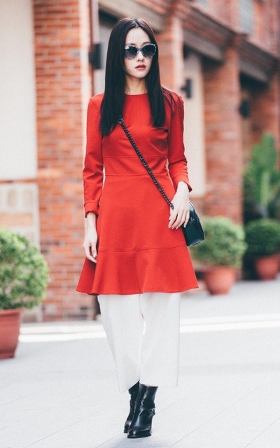woman in red
