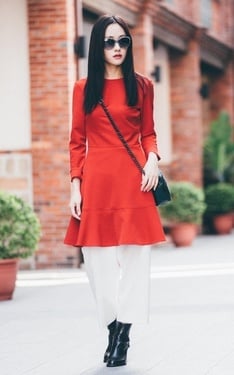 woman in red
