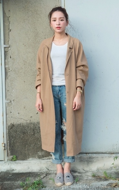 With a longline camel coat ❤
