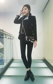 all black style with the biker jacket