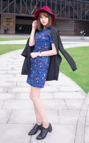 The blue dress