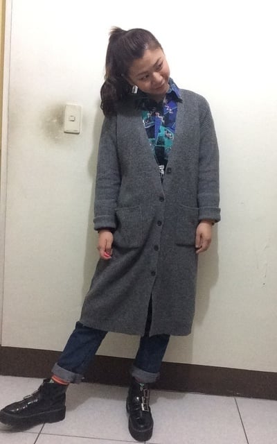 灰針織