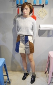 拼接麂皮裙