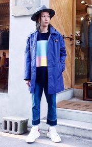 藍の?