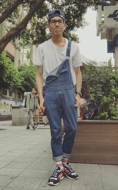 復古吊帶褲
