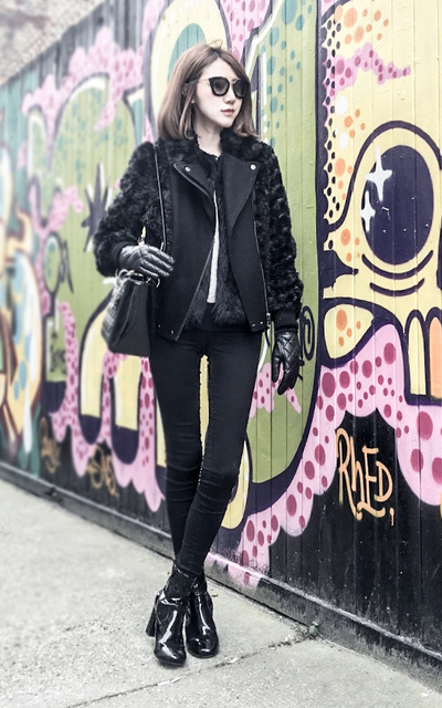 All black in the freezing day