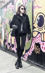 All black in the freezing day