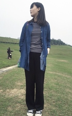 落地褲穿起來大概180cm