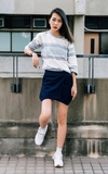 韓國購入 拼接銀蔥短襪的時尚穿搭