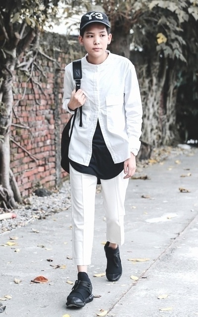 ▲ #green #street #outfit #y3 #leslook #black #and #white #0424。▲